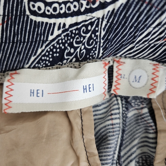 HEI HEI Lourinha Jogger Pants Navy Leaf High Rise Pull On Stretch Waist Medium - Picture 6 of 8